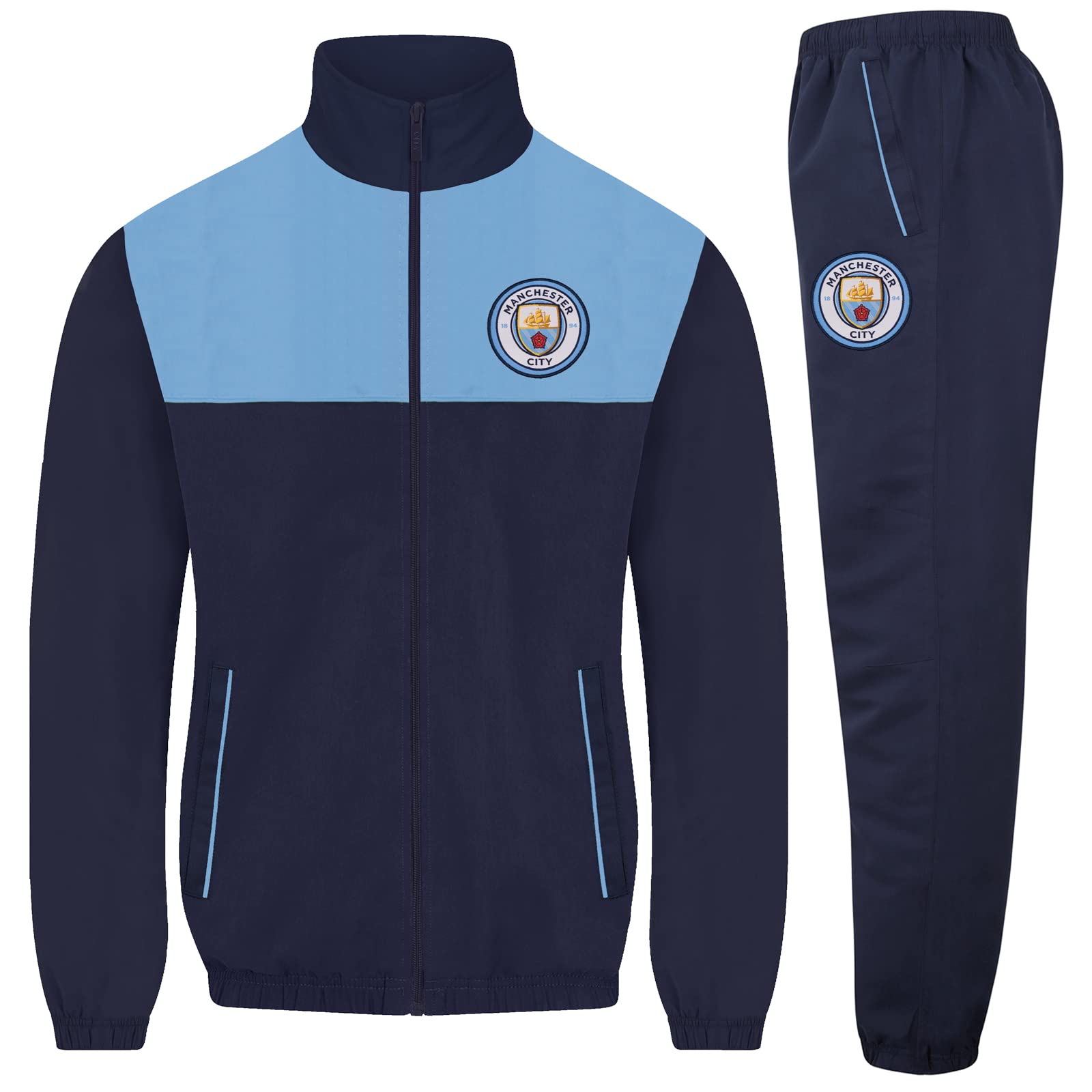 Manchester City F.C. Official Gift Mens Jacket & Pants Tracksuit Set Navy XL