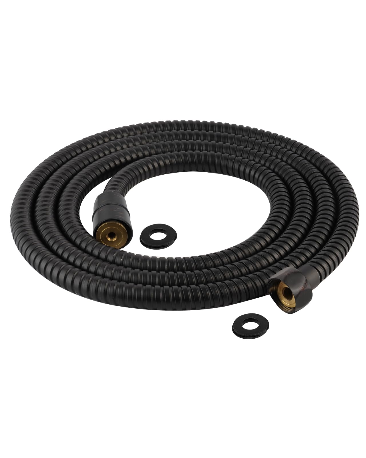 Hibbent Tubo doccia extra lungo in acciaio inox da 228 cm, bronzo lucidato a olio, anti-torsione, a prova di perdite, prolunga per soffione doccia portatile