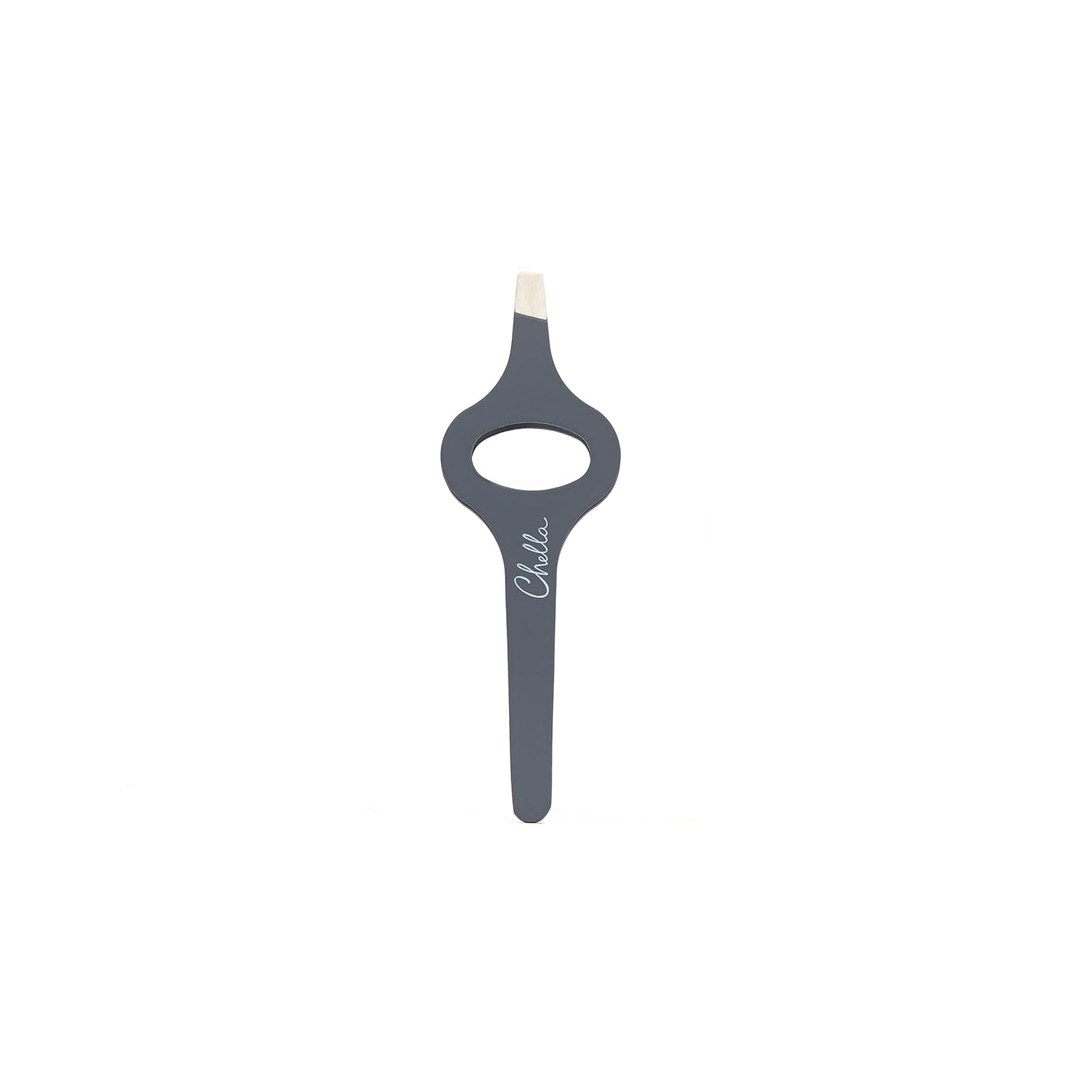 Chella Eyebrow Tweezers, Rubber Coated Stainless Steel Slanted Brow Tweezer