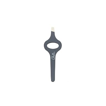 Chella Eyebrow Tweezers, Rubber Coated Stainless Steel Slanted Brow Tweezer