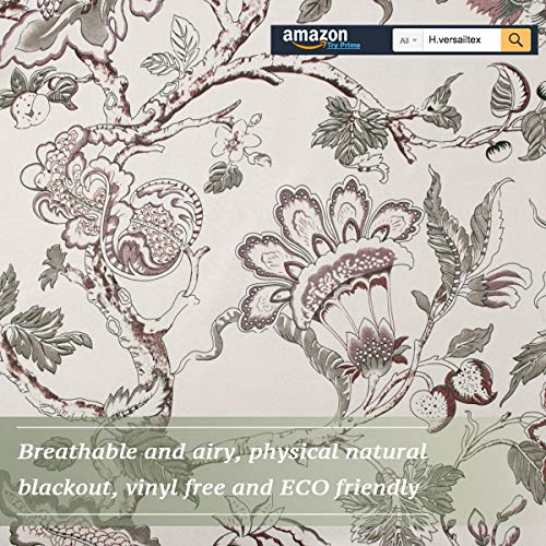 H.versailtex Blackout Curtains 84 Inch Length 2 Panels Set Floral Print Curtain Drapes For Living Room Thermal Insulated Grommet Window Curtains For Bedroom - Traditional Floral In Sage And Brown #TOP3