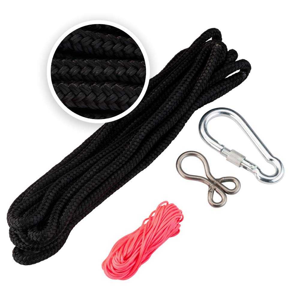 Super Spinner 20' Super Tree Swing Hanging Kit with Fully Adjustable Nylon Rope, Black