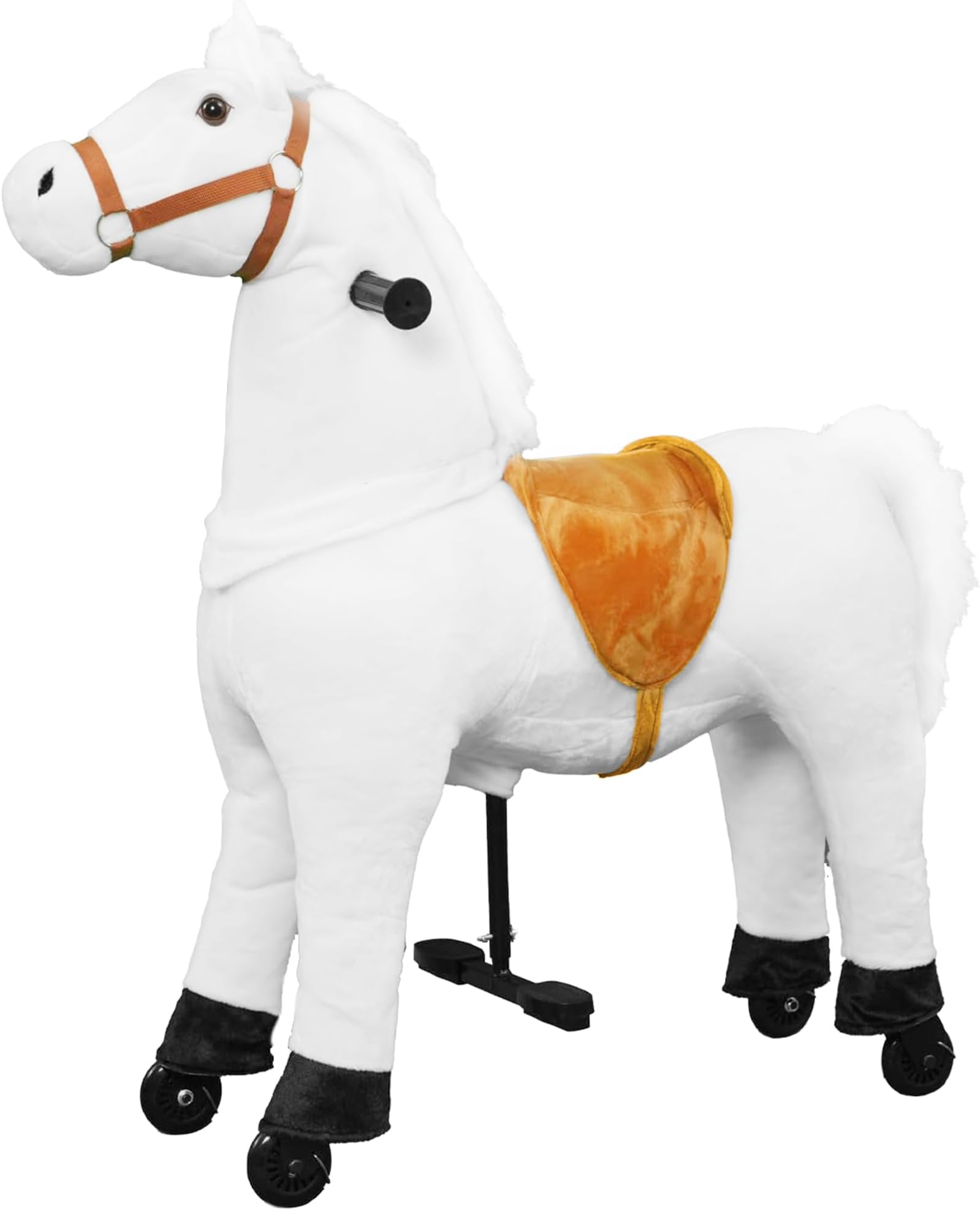 Ride on Horse for Kids, (42.5'' Height) Horse Ride on Toy, Riding Horse Rider Mechanical Walking Action Plush Animal for 6 Years Old to Adult, No Battery or Electricity, Max Load 187 LBS - WT