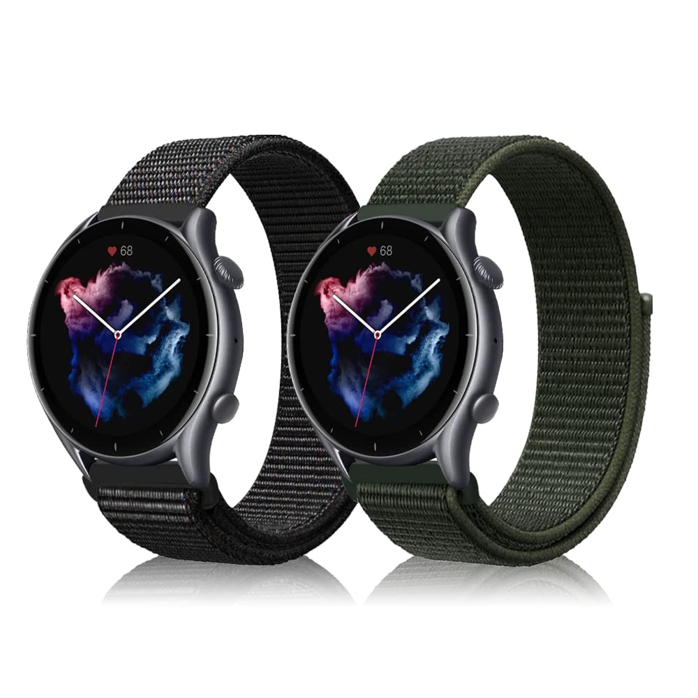 22mm Correa para Amazfit Bip Max/Bip 6/Bip 5/GTR 4/GTR 3 Pro/GTR 3/GTR 2 eSIM, Nylon Deportiva Repuesto Correa para Amazfit Balance 3/Balance2/Balance/Balance Ultra/Cheetah 2 Ultra