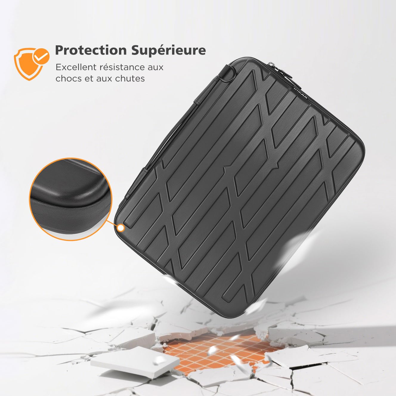 NIDOO 16 Pouces Sacoche Étui Rigide Ordinateur Portable Sac à Bandoulière de Protection pour 15" MacBook Air/ 16" MacBook Pro/ThinkBook 16 16p/ ThinkPad E16 L16 T16 P16/ IdeaPad Slim 5i 5 3i/ XPS 16