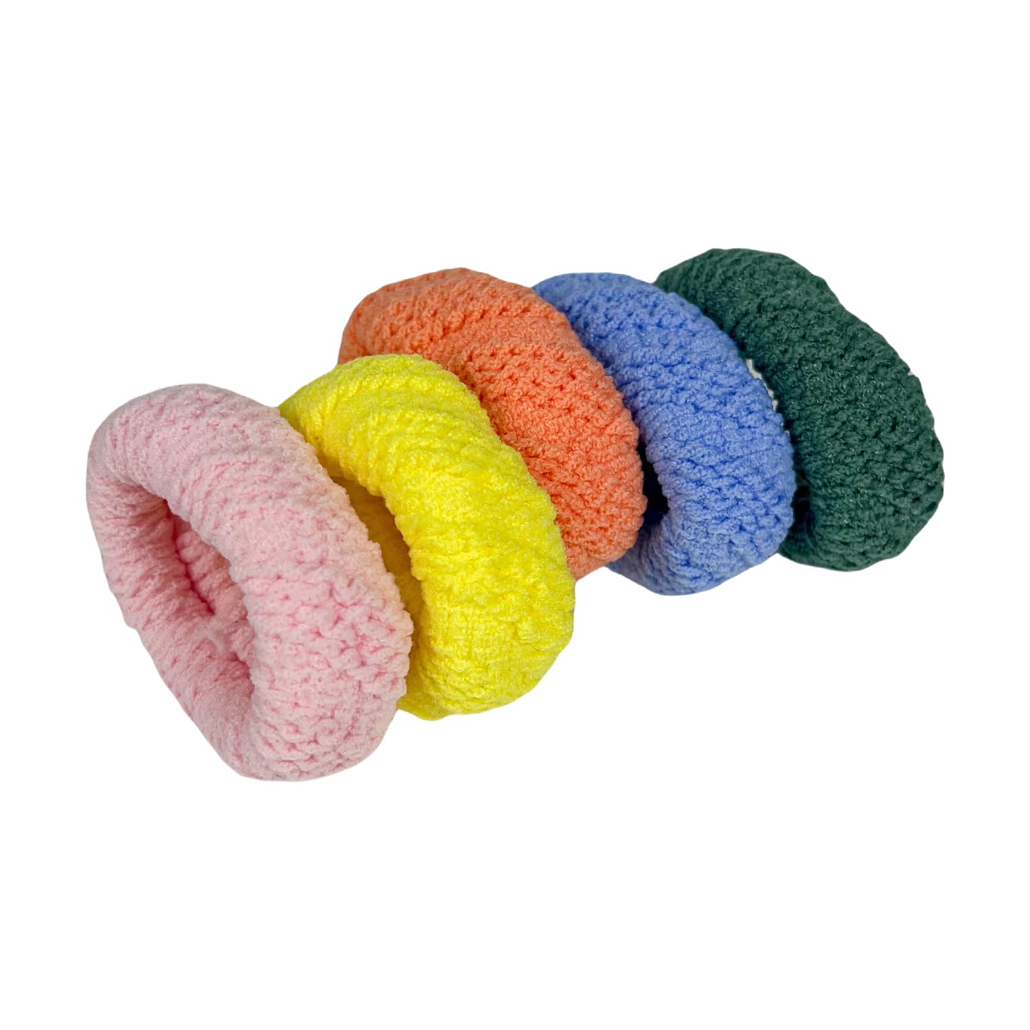 Hair Ties with Seamless High Elastic Thickening and widening in Ponytail Holders (Color Series with 5 Pcs Packing)