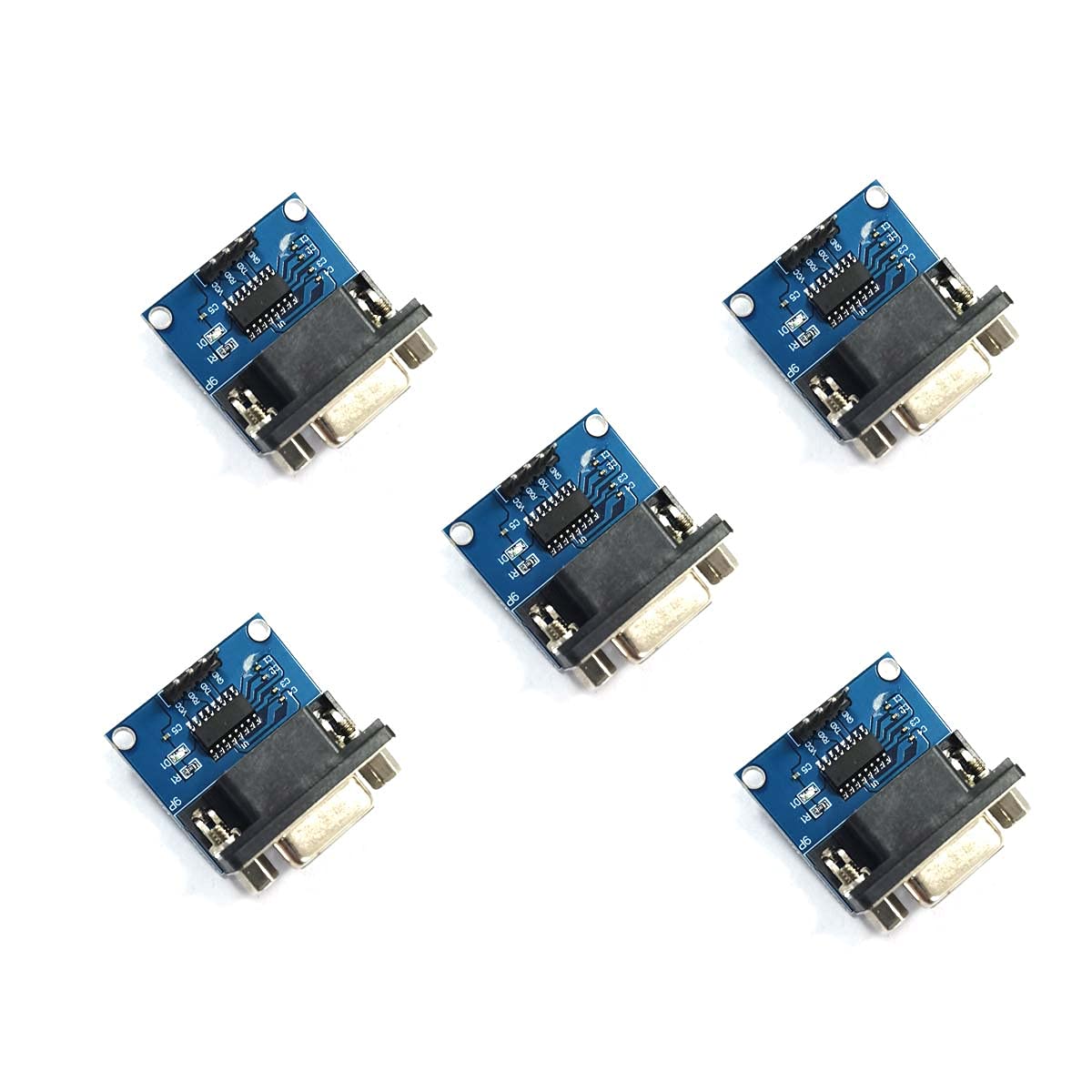 Kiro&Seeu 5pcs MAX3232 Root Module Connector Chip RS232 to TTL Female Serial Port to TTL DB9 Converter Board Compatible with Equipment Upgrades Like DVD Ar-duino Raspberry Pi(S232TOTTL-MD-5pcs)