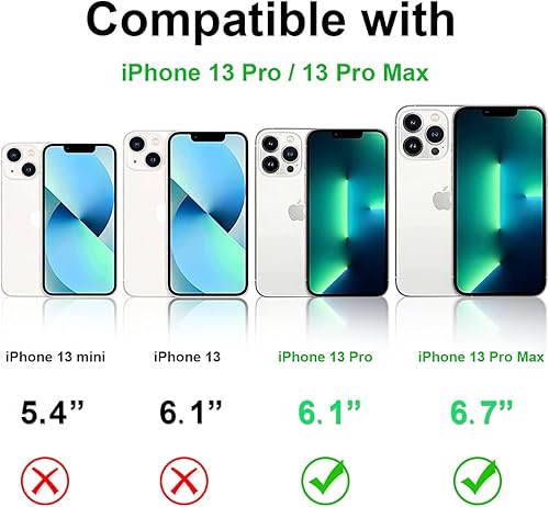 Miniatura 7 de Protector de lente de cámara con purpurina para iPhone 13 Pro de 6.1 pulgadas y iPhone 13 Pro Max de 6.7 pulgadas, protector de lente de cámara de