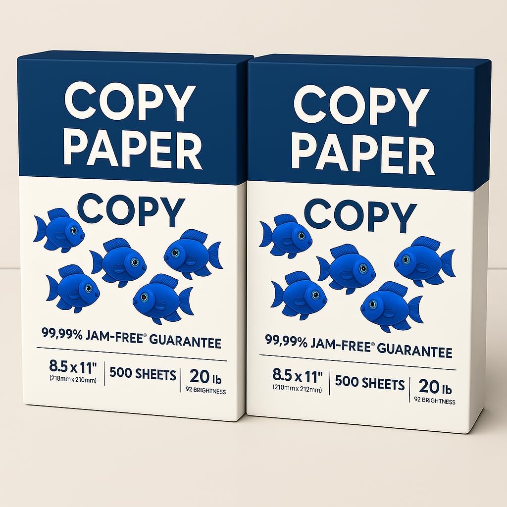 Multipurpose Copy Paper, 8.5 x 11 inches, 500 Sheets, 20 lb, 92 Brightness, 99.99% Jam-Free, 2-Pack – MADE IN USA