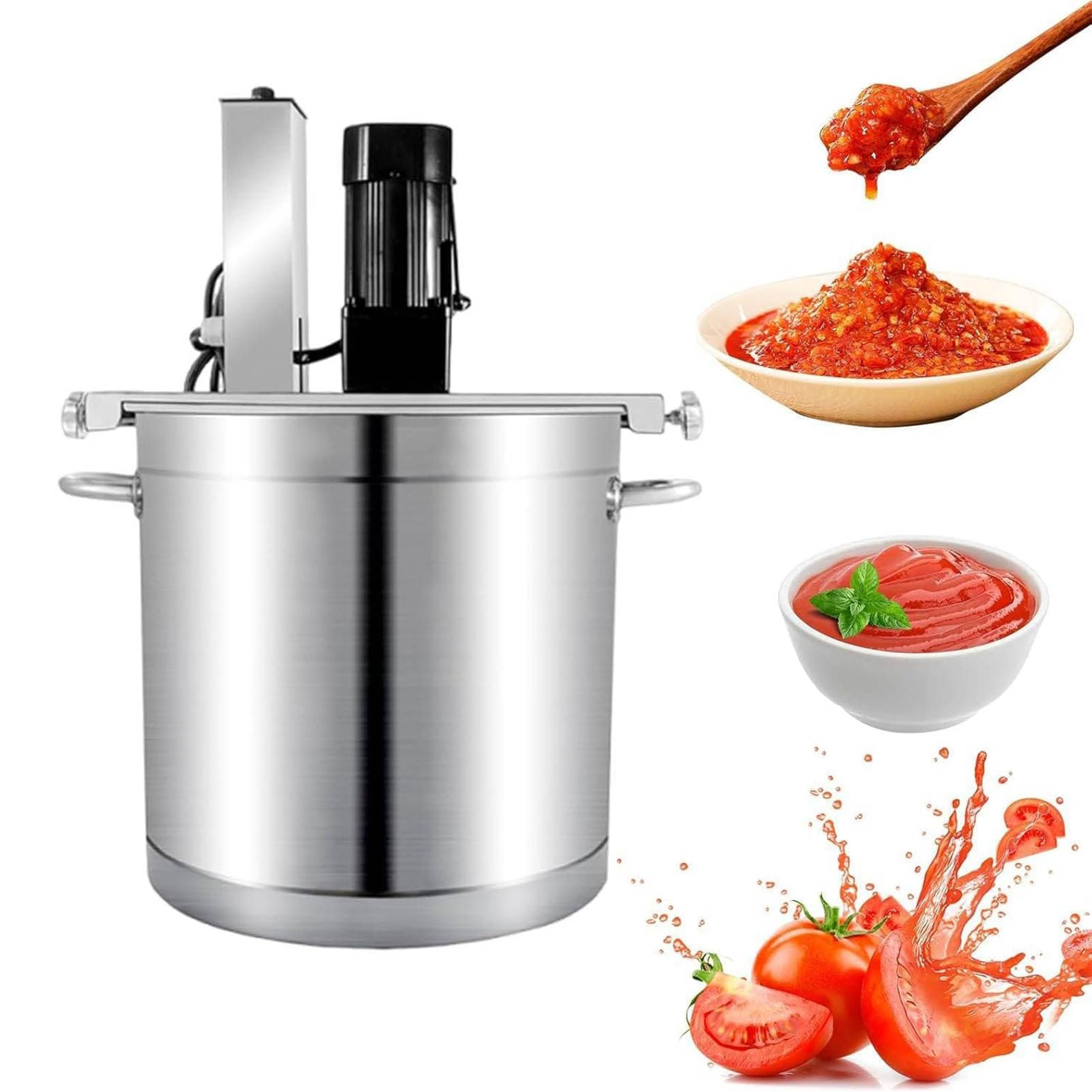 LJLYYDS Automatic Pot Stirrer, Commercial Automatic Food Mixer Automatic Jam Blender for Jam Sauce, Hot Pot Base & Soup, with 4-Blade Scraper & Adjustable Speed 25L