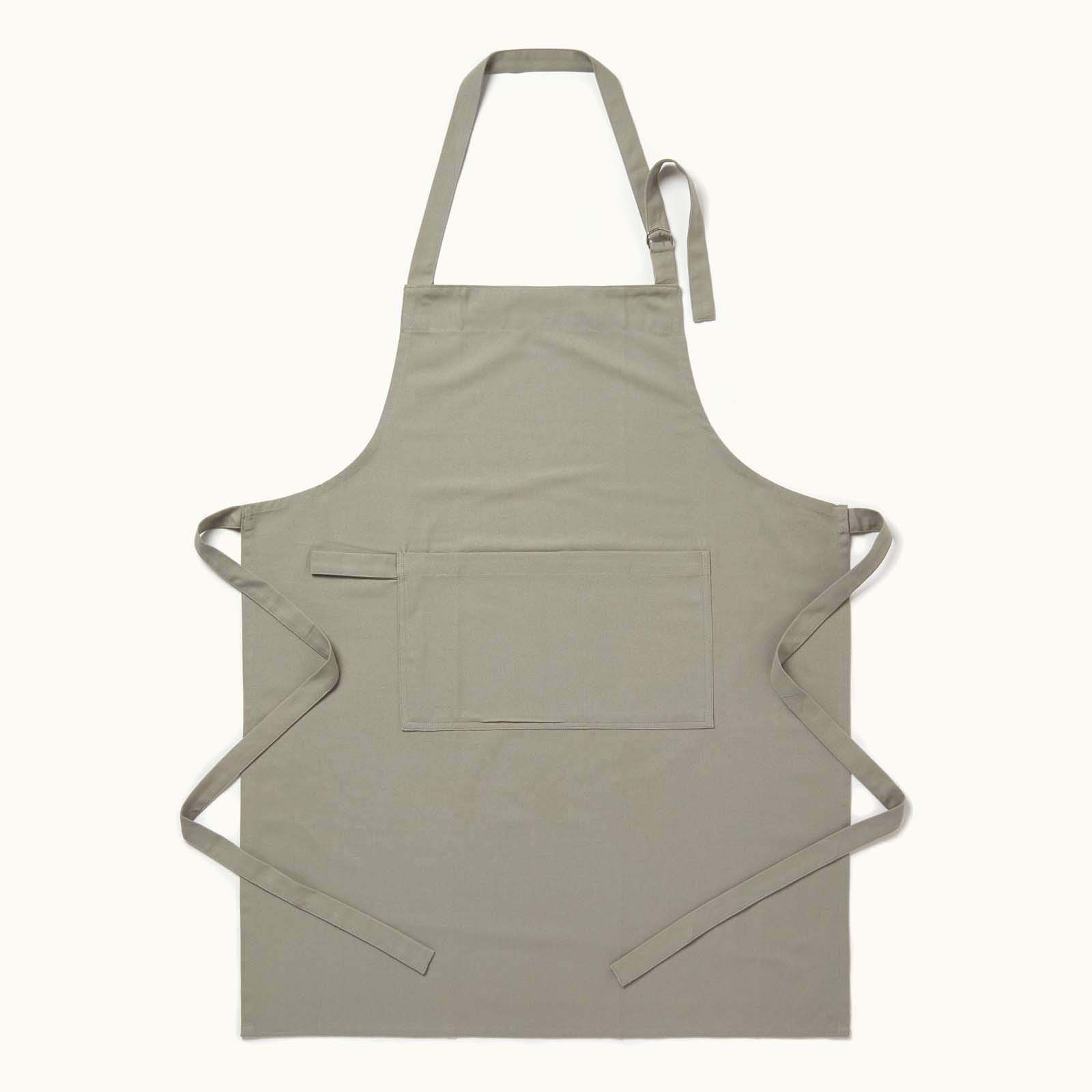 Homescapes 100% Cotton Apron with Pocket - Adjustable & Machine Washable in Grey