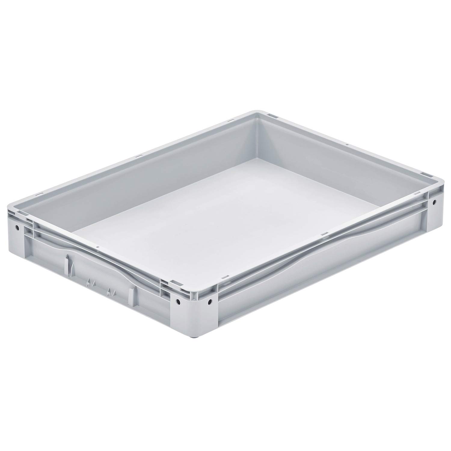 Eurobehälter 800x600x120 mm, Großbehälter, Euro-Norm, Große Kunststoffbehälter, Industrie- und Lagerbox, 1 St, Grau