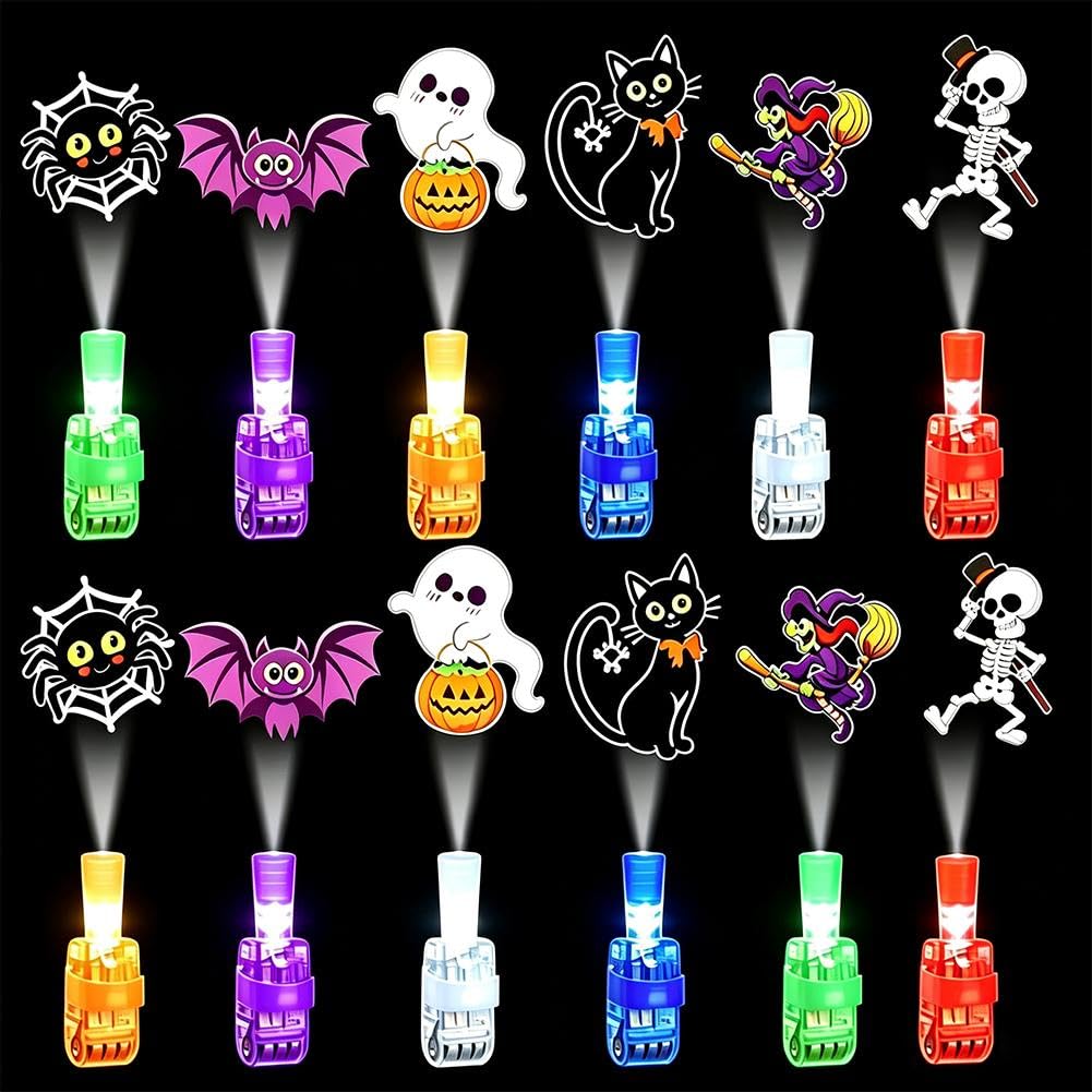 Halloween Finger Lights,Halloween Finger Projector Lights Bag Fillers A