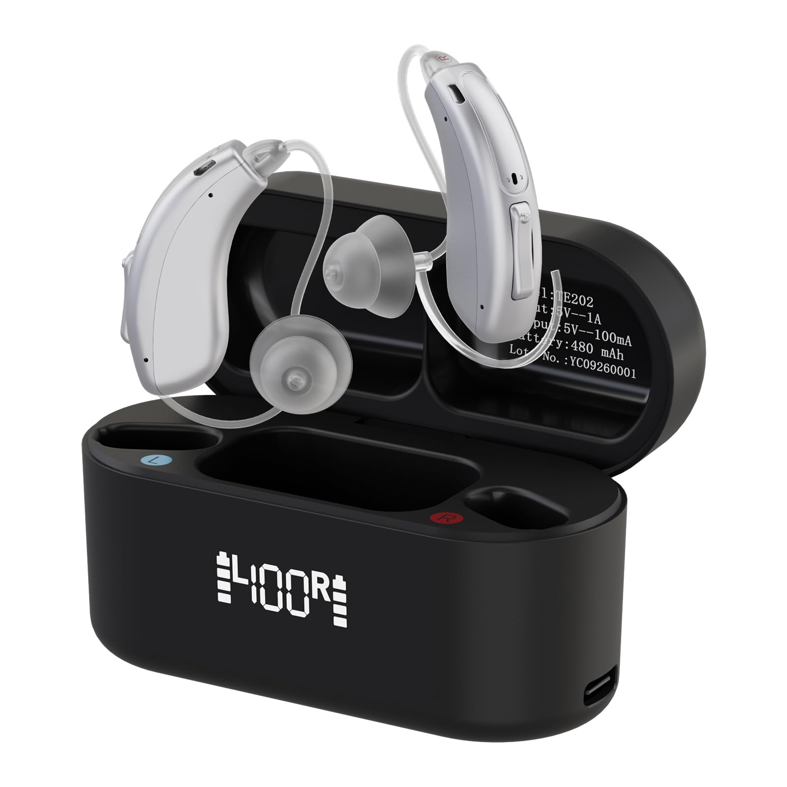 Retekess TE202 Amplificatore Audio Digitale Ricaricabile 80ore, Riduzione del Rumore 4 Volte, Audio Hi-Fi con 32 Canali DE per Famiglie