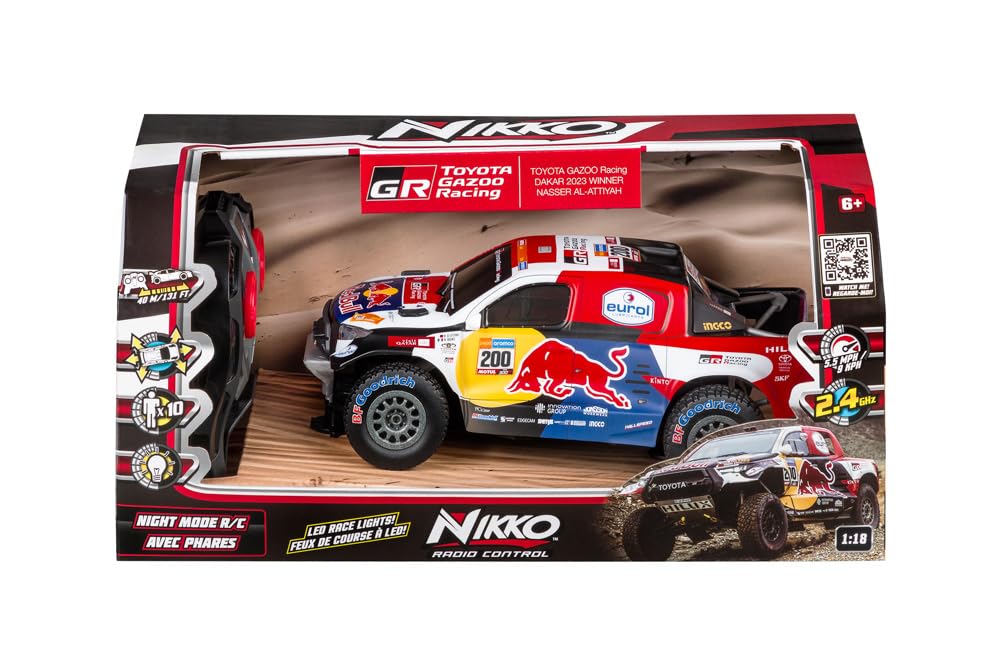 Nikko RC 10591 Night Mode Toyota Gazoo Dakar zdalnie sterowany samochód rajdowy 25 cm 2,4 GHz 40 m