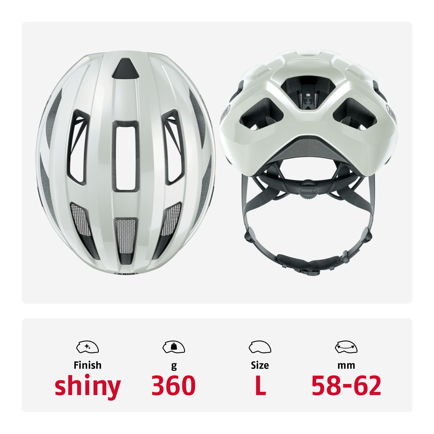 ABUS Macator Casco da ciclismo- casco sportivo per principianti - adatto anche a chi porta i capelli raccolti in una treccia - per uomo e donna