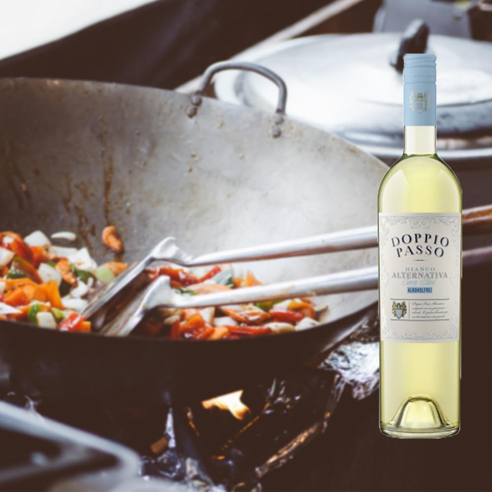 Doppio Passo Bianco Alternativa, alkoholfrei, sortenreines Weinpaket + VINOX Winecards (6x0,75l)