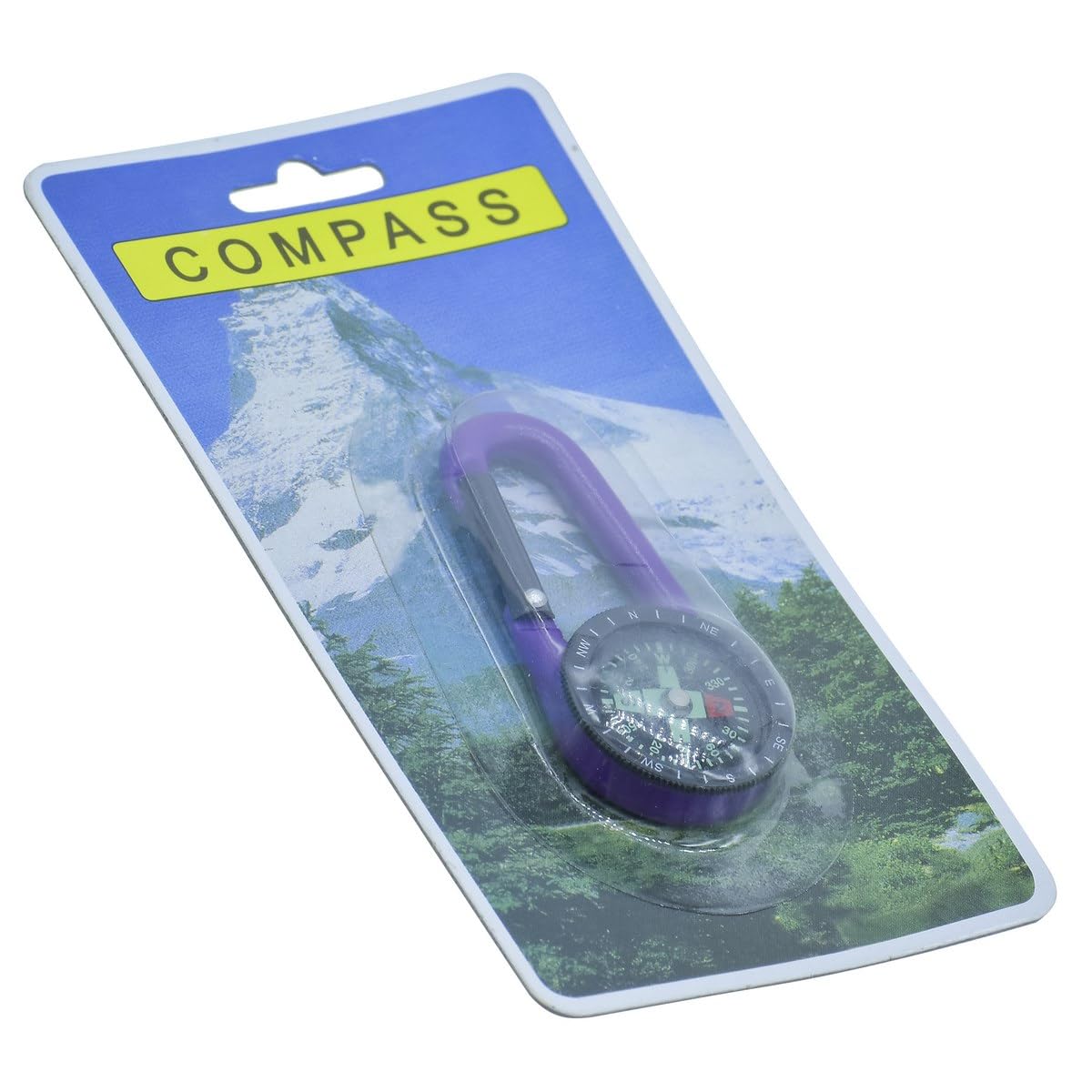 Portable Carabiner Compass, Magnetic Navigation Tool, Purple and Black, Outdoor Hiking Gear, DC40T-image-17