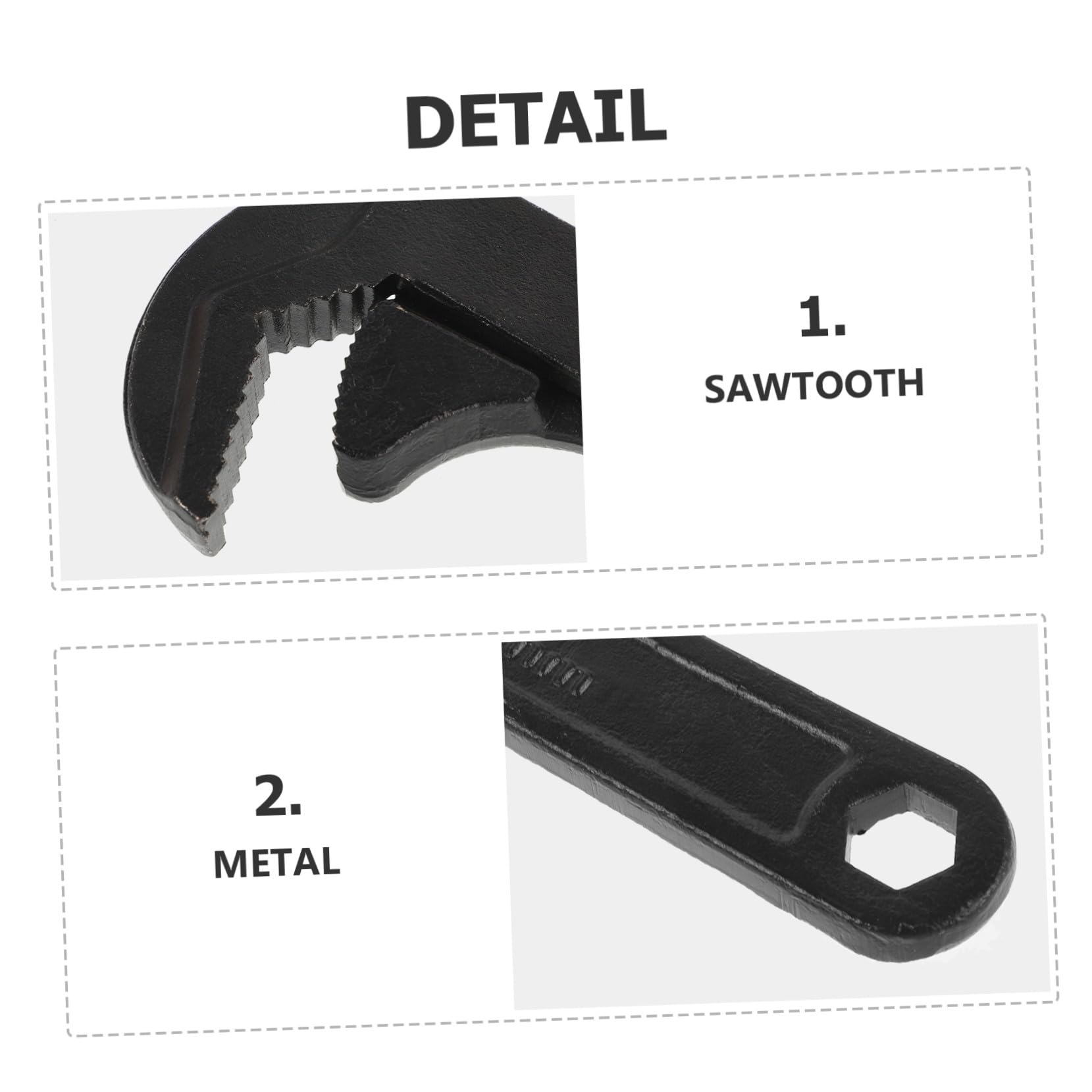 Llave Ajustable Multifuncional Negra de Acero Cromo-vanadio Fácil de Usar y Transportar Gran Apertura para Fontanería y Tuberías Automotrices