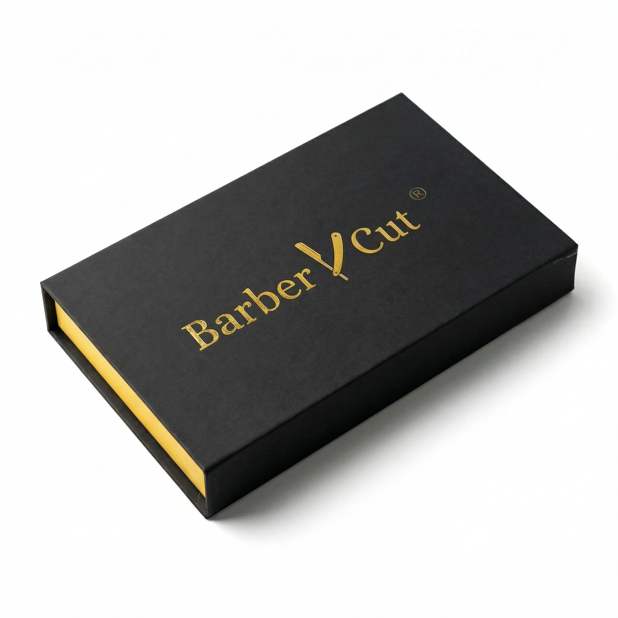 Rasoir homme Barber Cut coffret cadeau acier inoxydable Or bois précieux kit barbe 5 doubles-lame rasoir professionnel