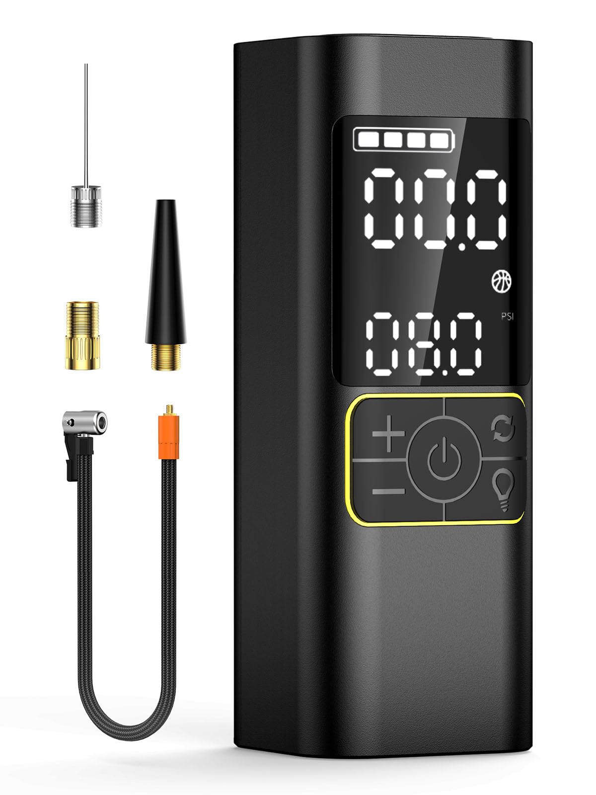 Tire Inflator Portable Air Compressor for Car Bicycle Motorcycle Ball with Tire Pressure Gauge and Storage Bag