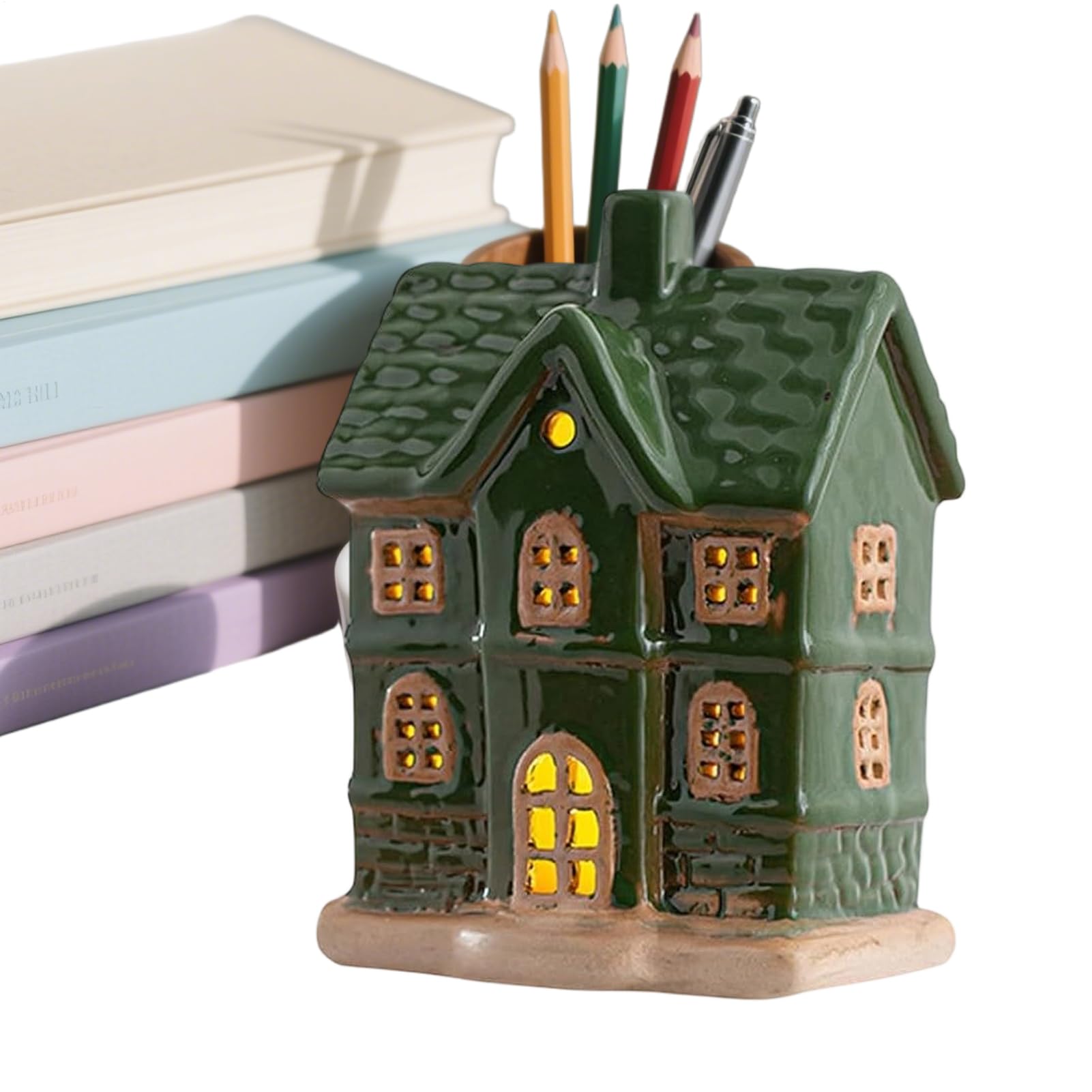 Casas de Navidad de cerámica hechas a mano con detalles decorativos exclusivos