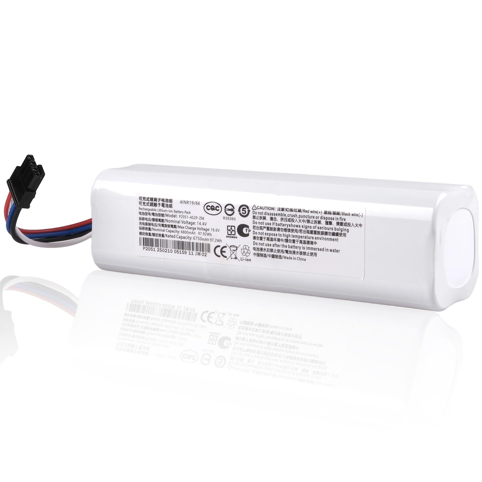 Akumulator 6800 mAh kompatybilny z Dreame D9 D9 Pro D9 Max, D10 D10S D10 Plus, L10 L10S L10 Pro L10 Plus, F9, Z10 Z10 Pro, Xiaomi Roborock S5 S6 S7, Mijia 1T, X10 robot odkurzający P2000 8-4S2 P-MMBK
