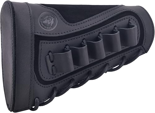 Miniatura 1 de Reposapiés de cuero para mejillas con soporte para carcasa de rifle para .357 .308 .30-30 .30-06 .45-70 12GA 16GA 20GA .22LR