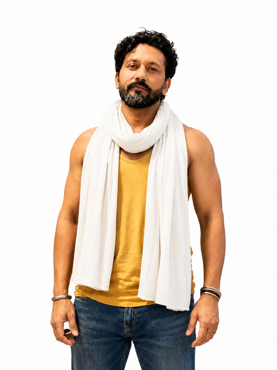 Plain Cotton Dupatta for Men, 2.5 Meter, Lightweight Summer Wrap, Solid Plain Weave-image-22