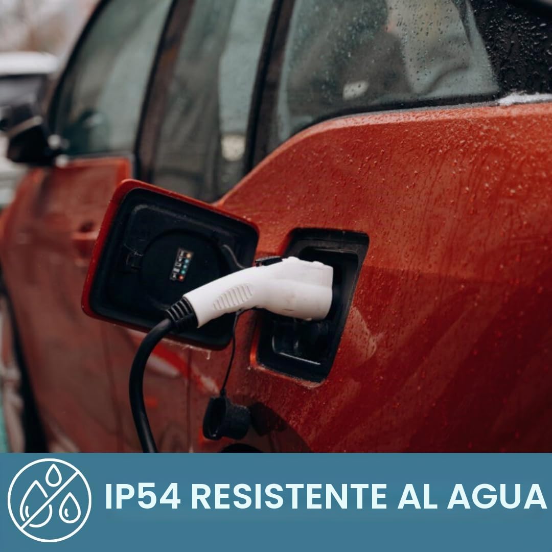 Cable de Carga Tipo 2 a Tipo 1 para Coches Eléctricos – 7kW (32A, AC) – 5m – Compatible con Nissan Leaf, Kia Soul EV, BMW i3 (US), VW e-Golf (US) – IP54 – 2 Años de Garantía