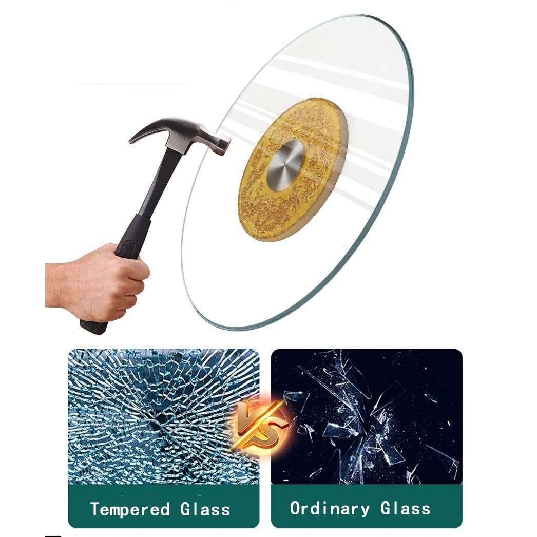 Grand Plateau Tournant En Verre Trempé Pour Table À Manger (36/40/60 Cm)