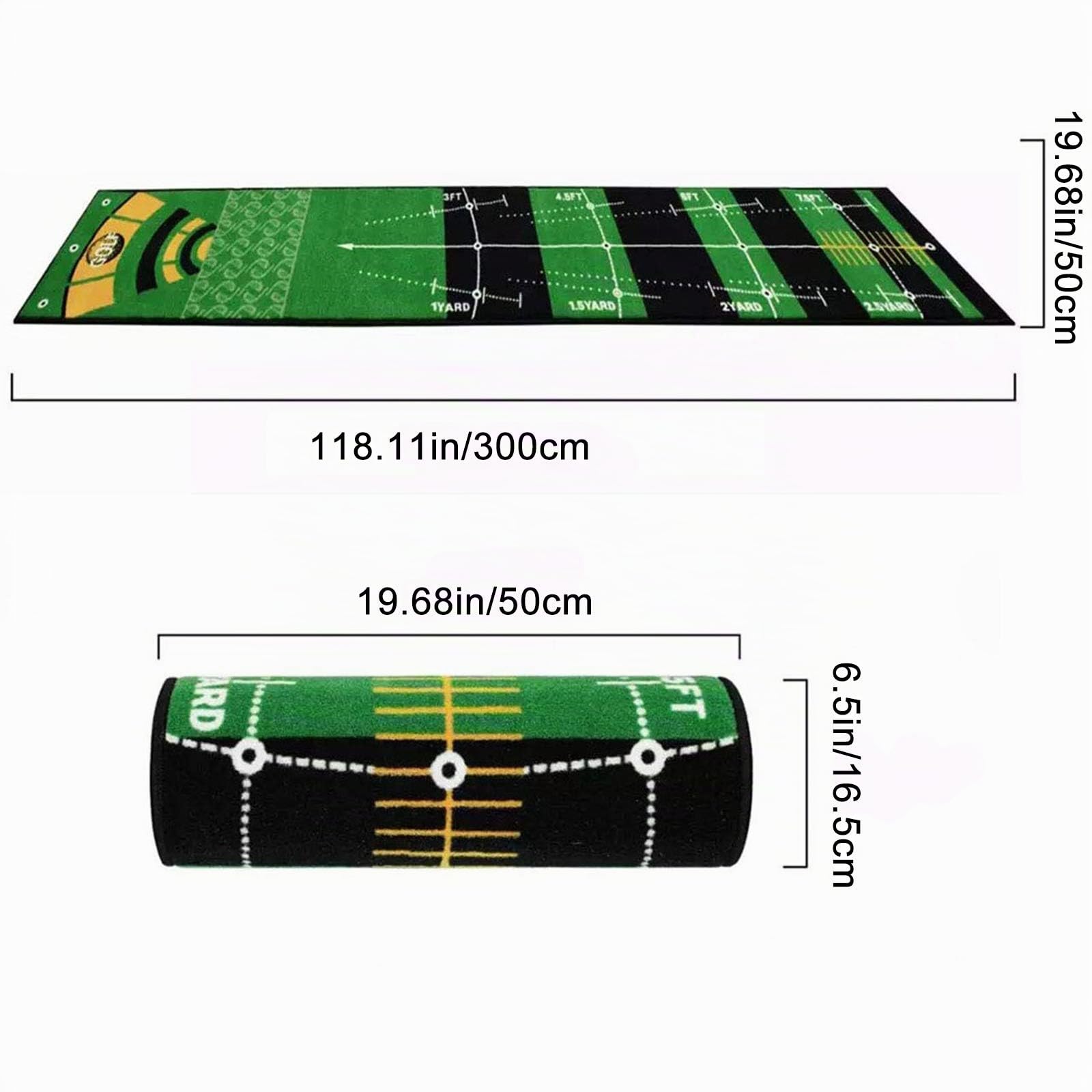 Tapis de Putting à Domicile pour l’Entraînement de Golf, Pofessionnel Tapis D'entraînement de Golf à Domicile pour Cour Intérieure Extérieure - 50x300cm