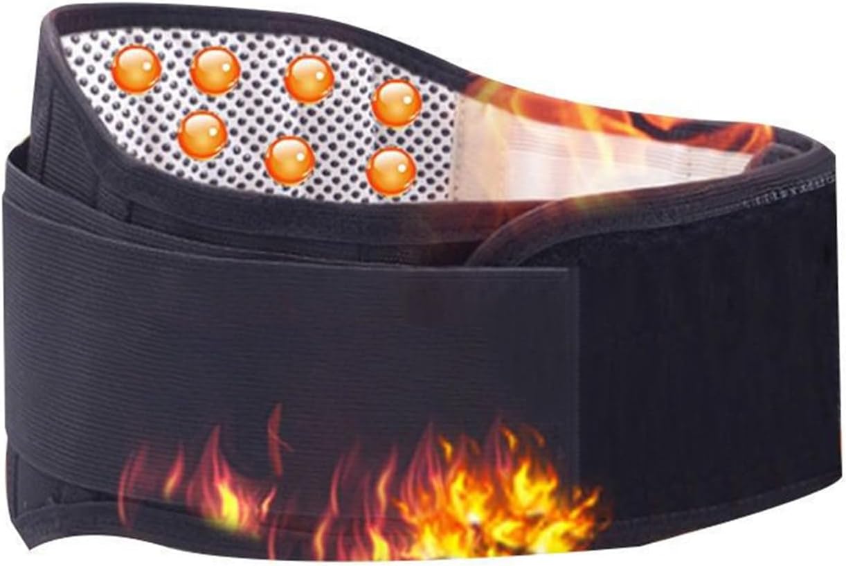 Heated Back Support Belt Self Heating Waist Brace Magnetic Therapy Lumbar Support Belt Back Brace Adjustable Waist Kidney Warmer Abdomen Belt Lower Back Support Belt for Women Men Back Pain Relief