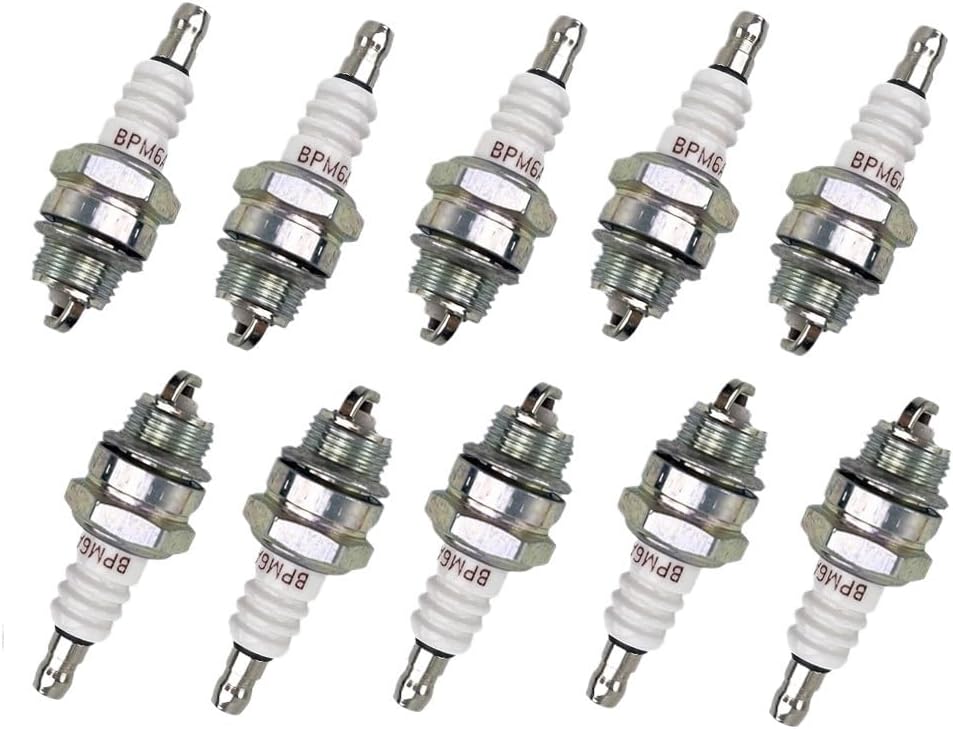 Spark Plugs BPM6A For 2-Stroke Garden Lawn Mower Burner Chain Saw EC041ETR BT106C G3D10(10PC)
