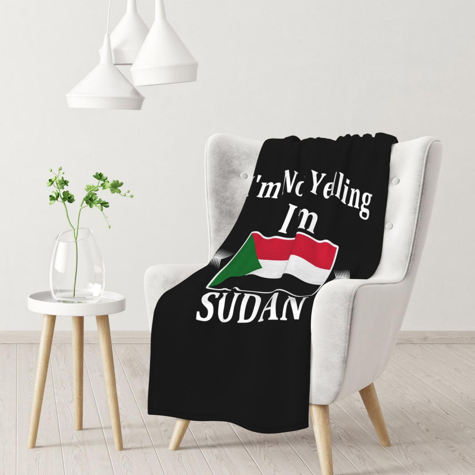 I'm Not Yelling I'm Sudan Sultan Flag Ultra Soft Ultra-Fine Wool Linen Blanket Sofa Bed Women Men