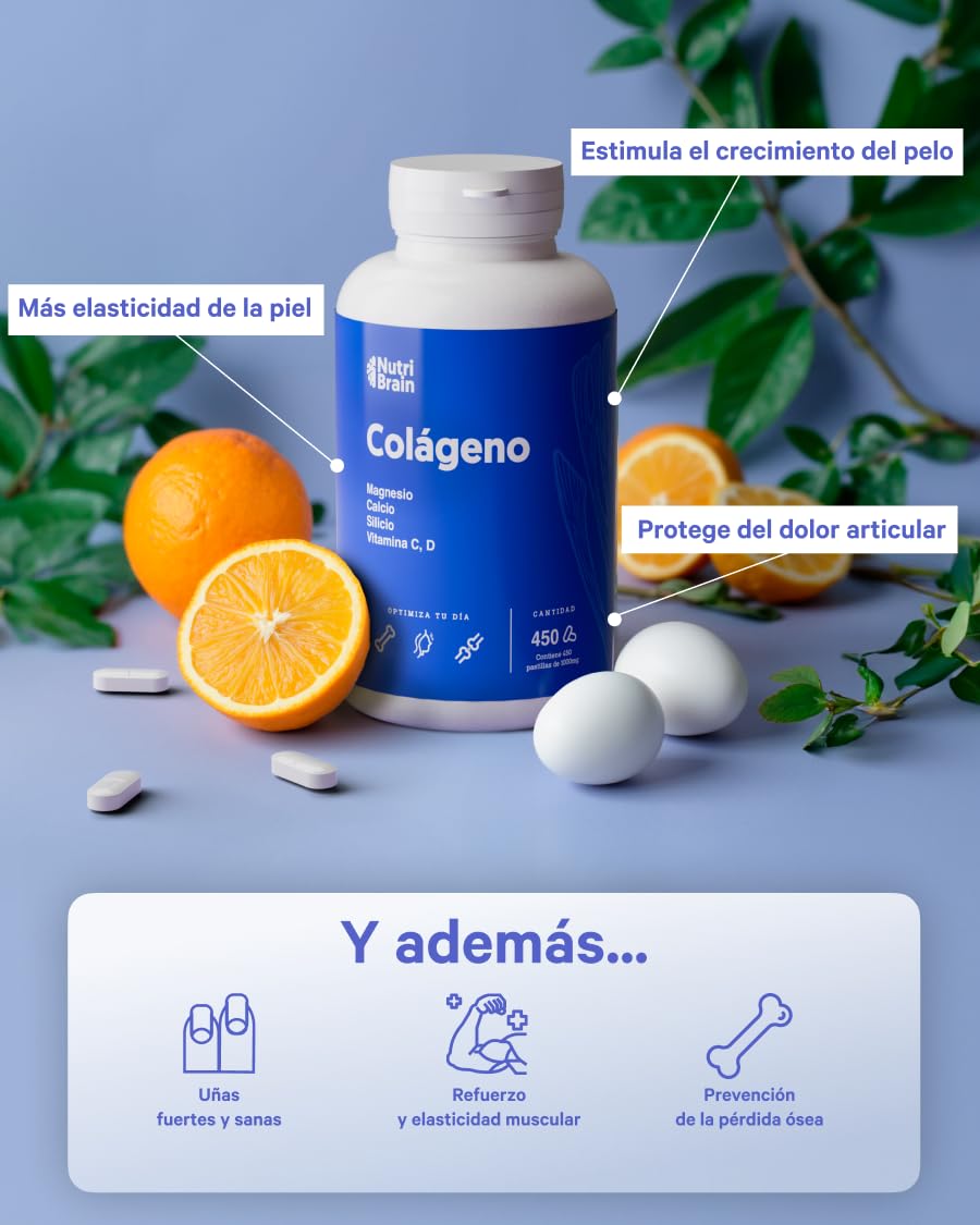 Colágeno Hidrolizado Puro con Magnesio, Calcio y Vitaminas C y D - Alta Dosis - 6 meses - Piel Firme, Articulaciones Saludables, Fortalece Pelo y Uñas, Piel Tersa, Vitalidad