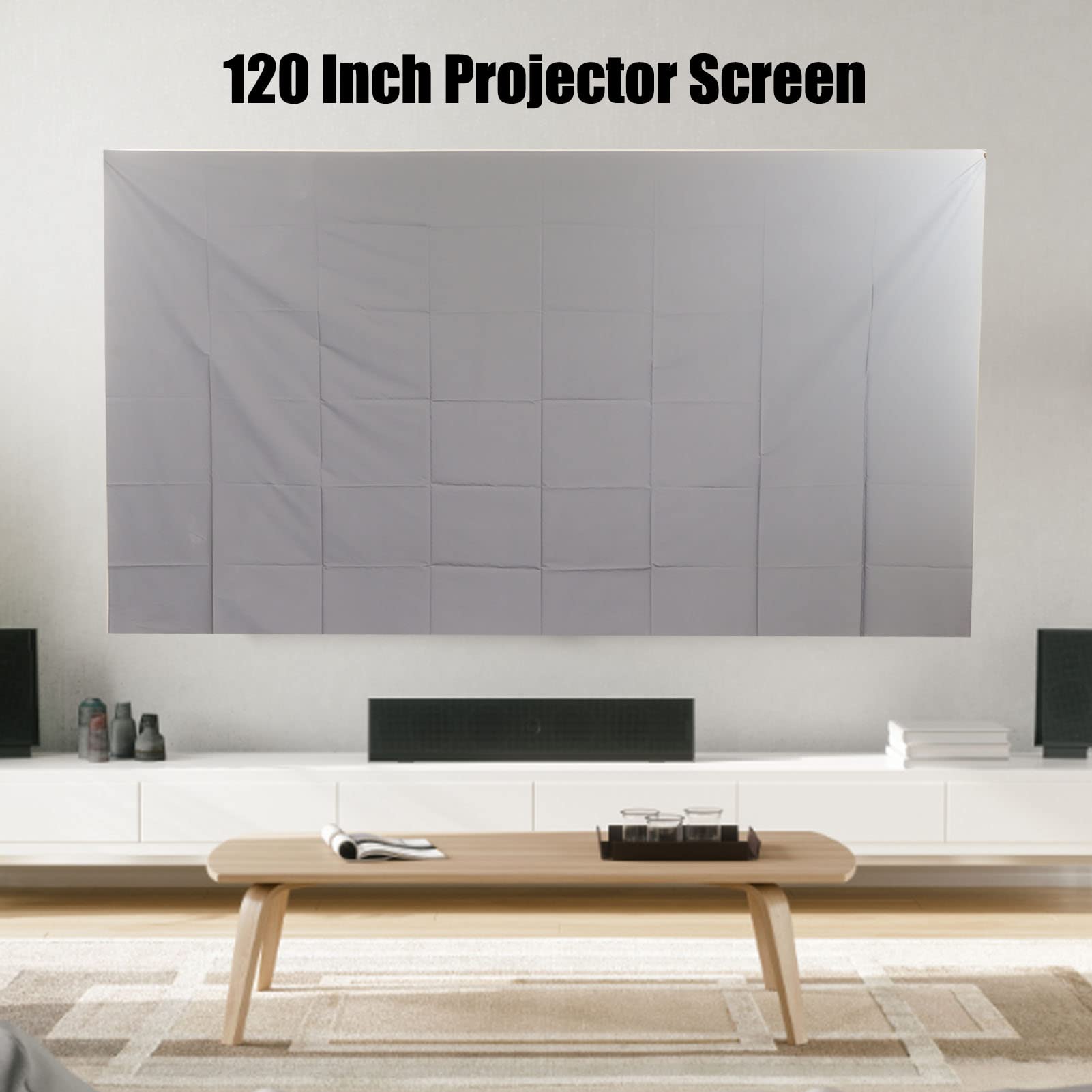 VEVOR Projectorscherm Met Standaard, 120 Inch 16:9 4K 1080 HD Outdoor Filmscherm Kreukvrij Projectiescherm Staafpoten En Draagtas Voor Thuisbioscoop Achtertuin Filmavond 767202669