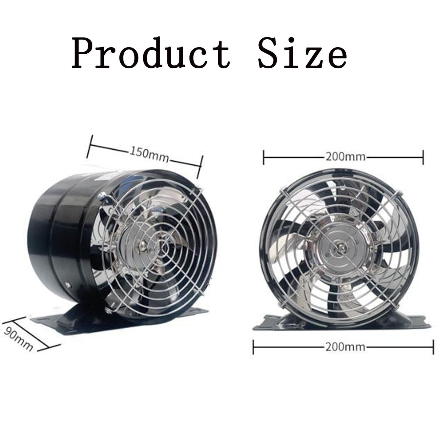Aspiratore Bagno,Tutto Metallo Ventola Aspirazione,Estrattore Aria Silenzioso,per Ucina, Serra, Tenda, Garage Soffiatore di Scarico,2800 Giri/Min,Design Senza Installazione,8 Inches