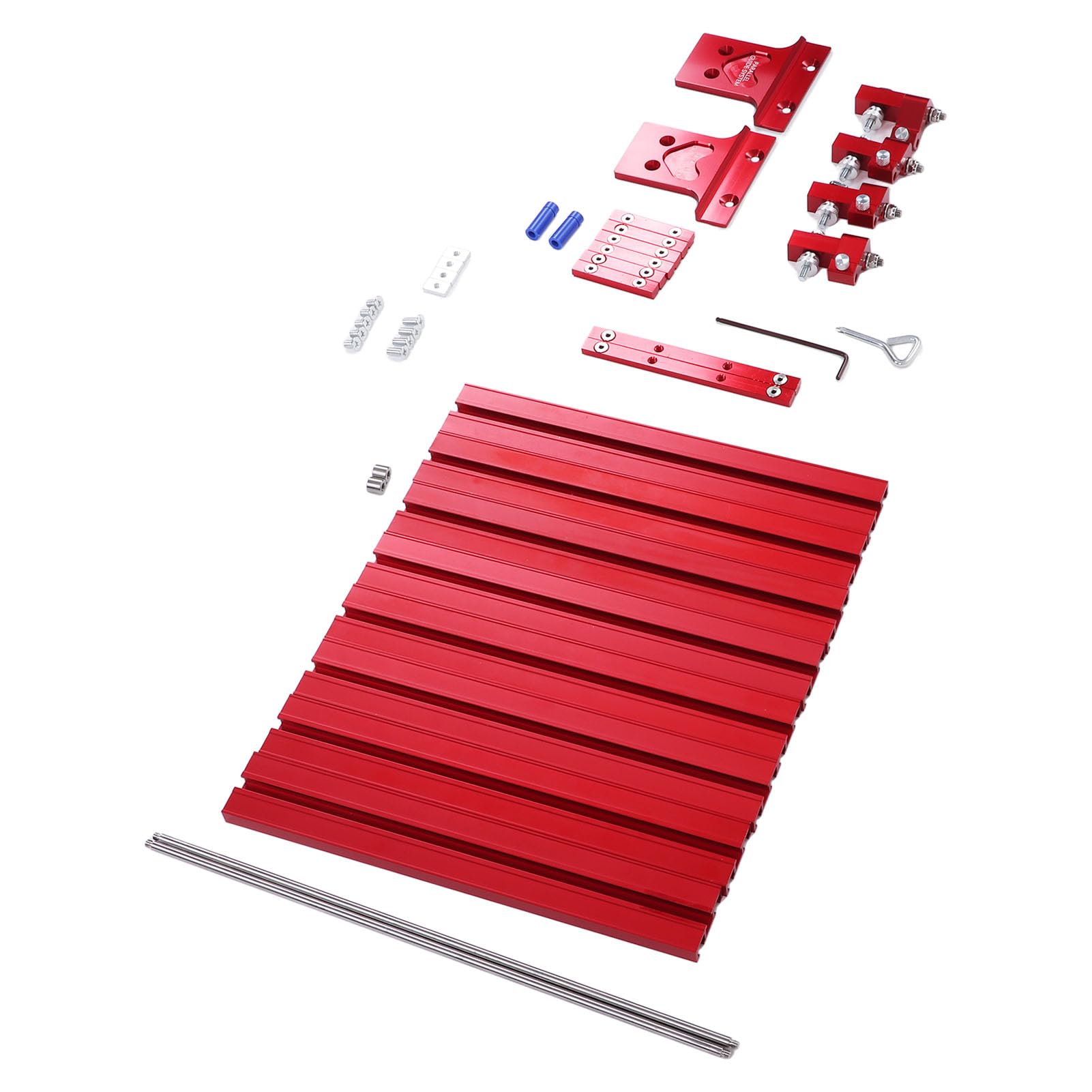 FTVOGUE Juego de Rieles Guía Paralelos Riel Guía de Sierra Circular de Aleación de Aluminio Barras Deslizantes de 375 Mm y 153 Mm 4 Topes Límite para Carpintería Grabado Diseño de Corte