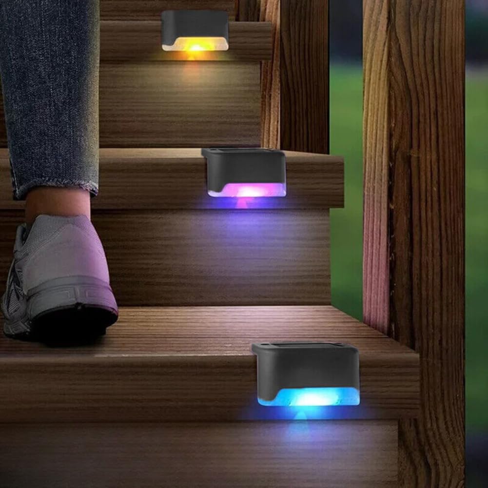 Lot de 4 à 32 lampes solaires d'extérieur étanches à LED pour terrasse, escalier, clôture, balustrade, mur, jardin, cour (32 pièces)