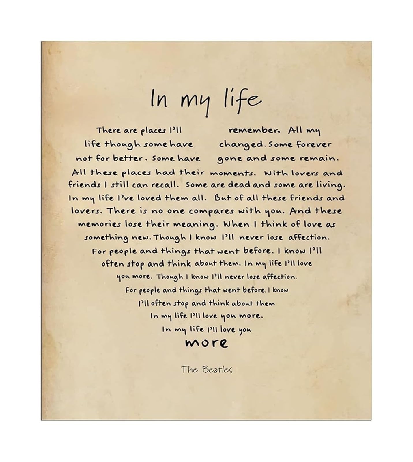 HGETJOHXEM Classic Rock Vintage Poster Wall-Art for Home Decor Wedding Wife Parents Romantic Retro 60s Style(Framed,16x24inch(40x60cm))