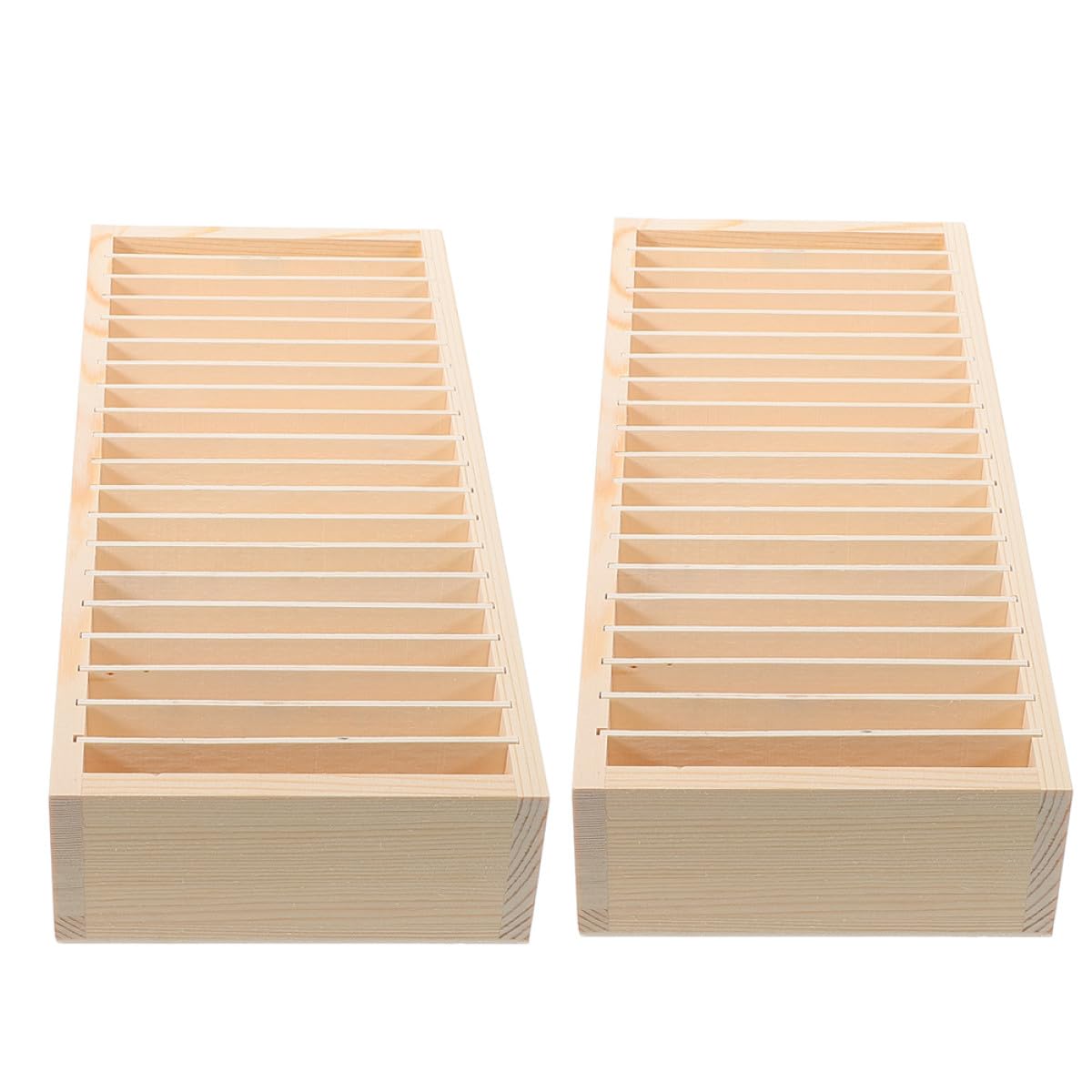 Scatola Porta Biglietti da Visita in Legno Beige 2 Pezzi Design Multi Scomparti e Struttura Staccabile per Ufficio e Casa