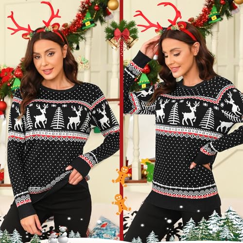 Image of Totatuit Womens Oversized Sweaters Casual Long Sleeve Crewneck Striped Knit Pullover Tops Cute 2025 Fall Sweaters