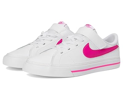 Nike Kids Court Legacy (Little Kid) Boys Shoes White/Laser Fuchsia : 13.5 Little Kid M, Leather