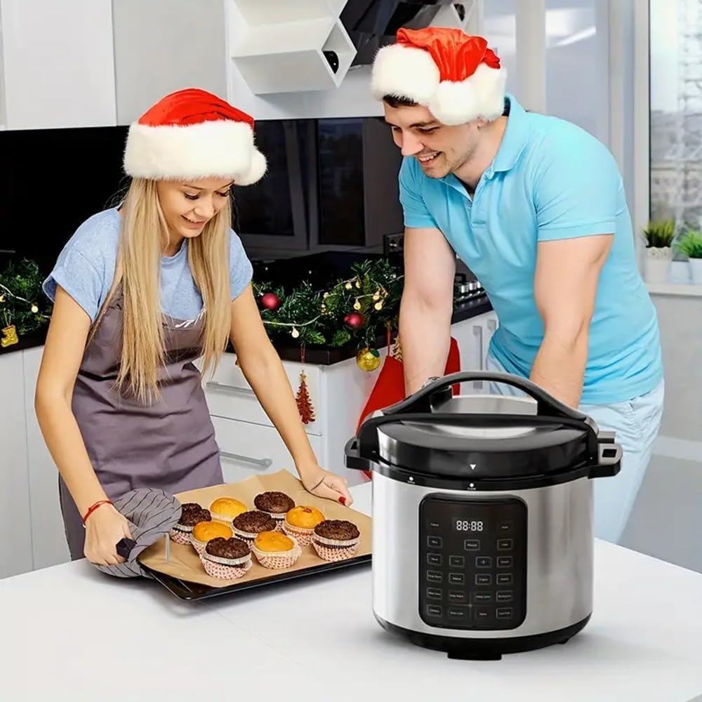 Premium Multi-Functional Electric Pressure Cooker 6/8 Quarts with 12-in-1 Versatility, Stainless Steel Construction, Warmer, Sterilizer, Saute, and Safety (6 Quarts)