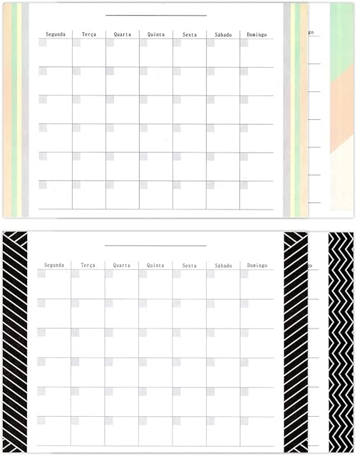 Kit 2 Blocos Planner de mesa - Planejamento Organizador Mensal Frente e Verso 60 fls 120 Páginas (total) 21,0 cm x 29,5 cm