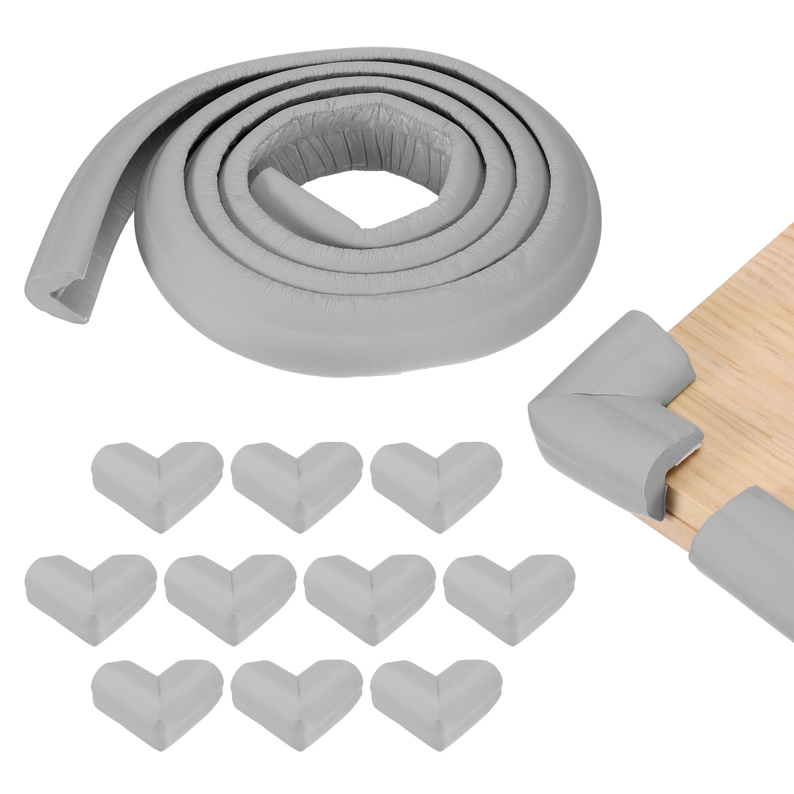 Protection d'angle 2m gris avec 10 protections de coins table
