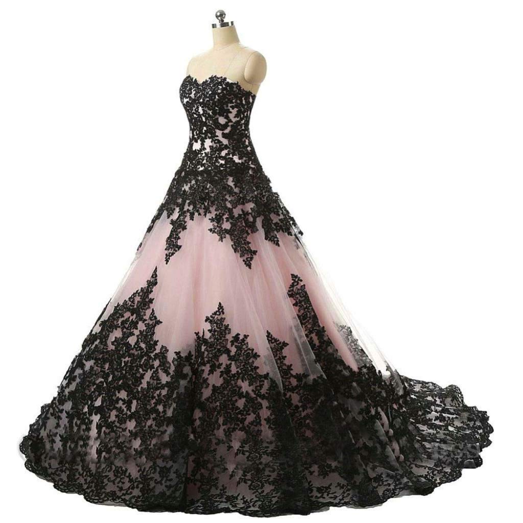 Vantexi Damen Elegante Lange Spitze Formellen Abendkleid Ballkleider Gotisch Brautkleider Hochzeitskleider