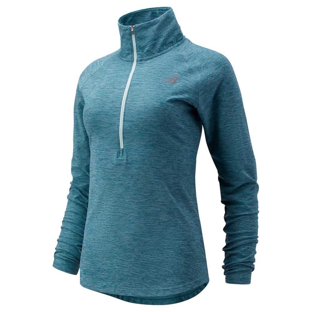 New Balance Sport Spacedye Half Zip, Women, Deep Sea Heather, XS