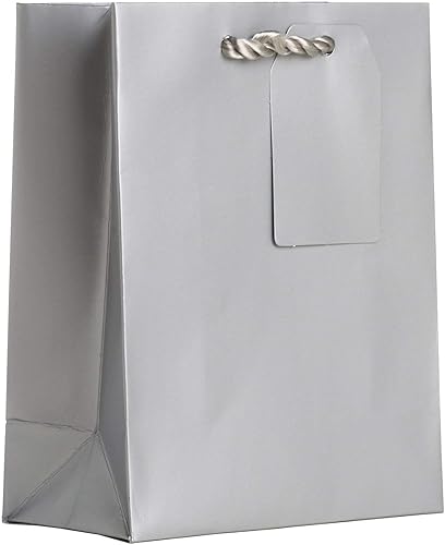 Miniatura 2 de JILLSON & ROBERTS Bolsas de regalo Hanukkah con tejido a juego, suministros de envoltura de regalo plateadoororealblanco, pequeñas, 6 unidades